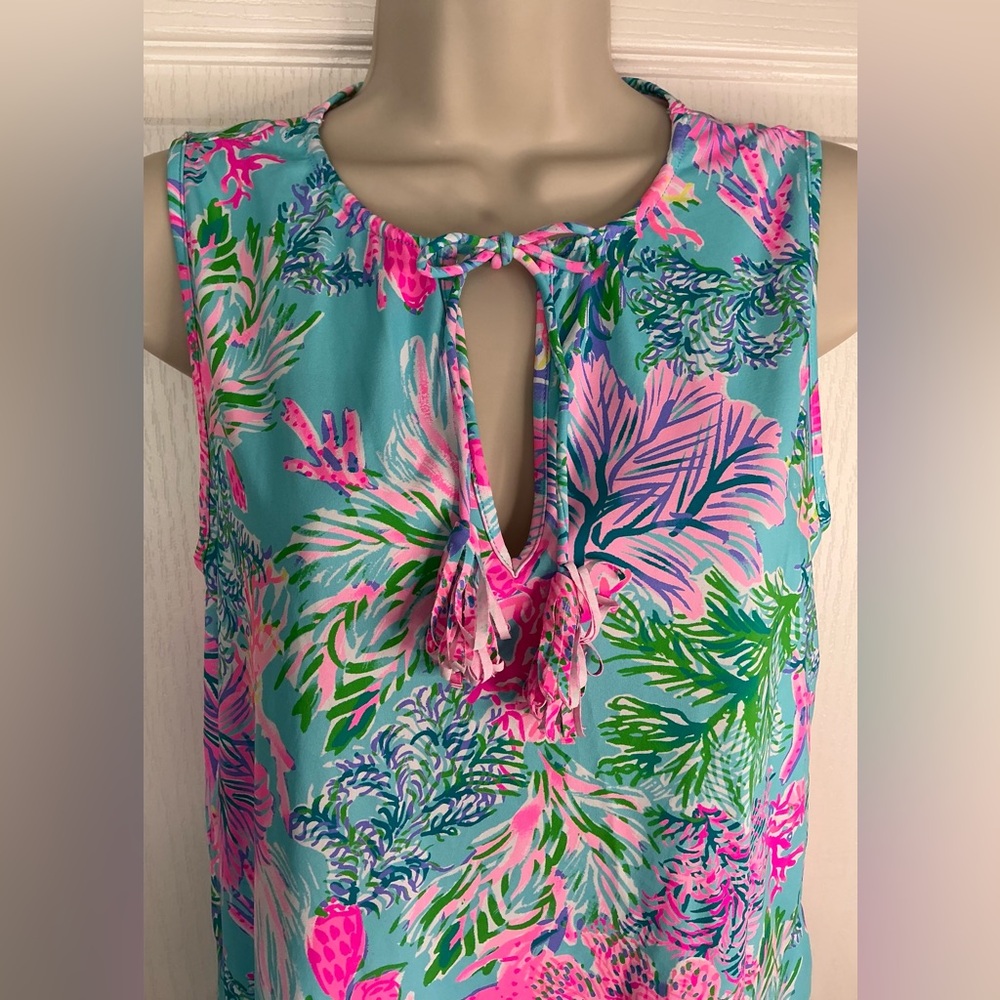LIKE NEW🪷Lilly Pulitzer🪷Johana Swim Cover-Up Cestra blue Cay To My Heart - Picture 5 of 16